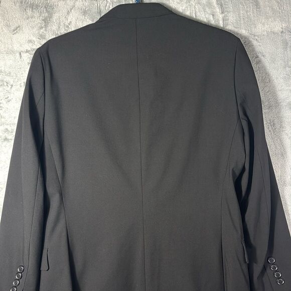 J. Ferrar Black Two Button Business Sport Coat Blazer Jacket Size 40R Slim Fit - Picture 10 of 12